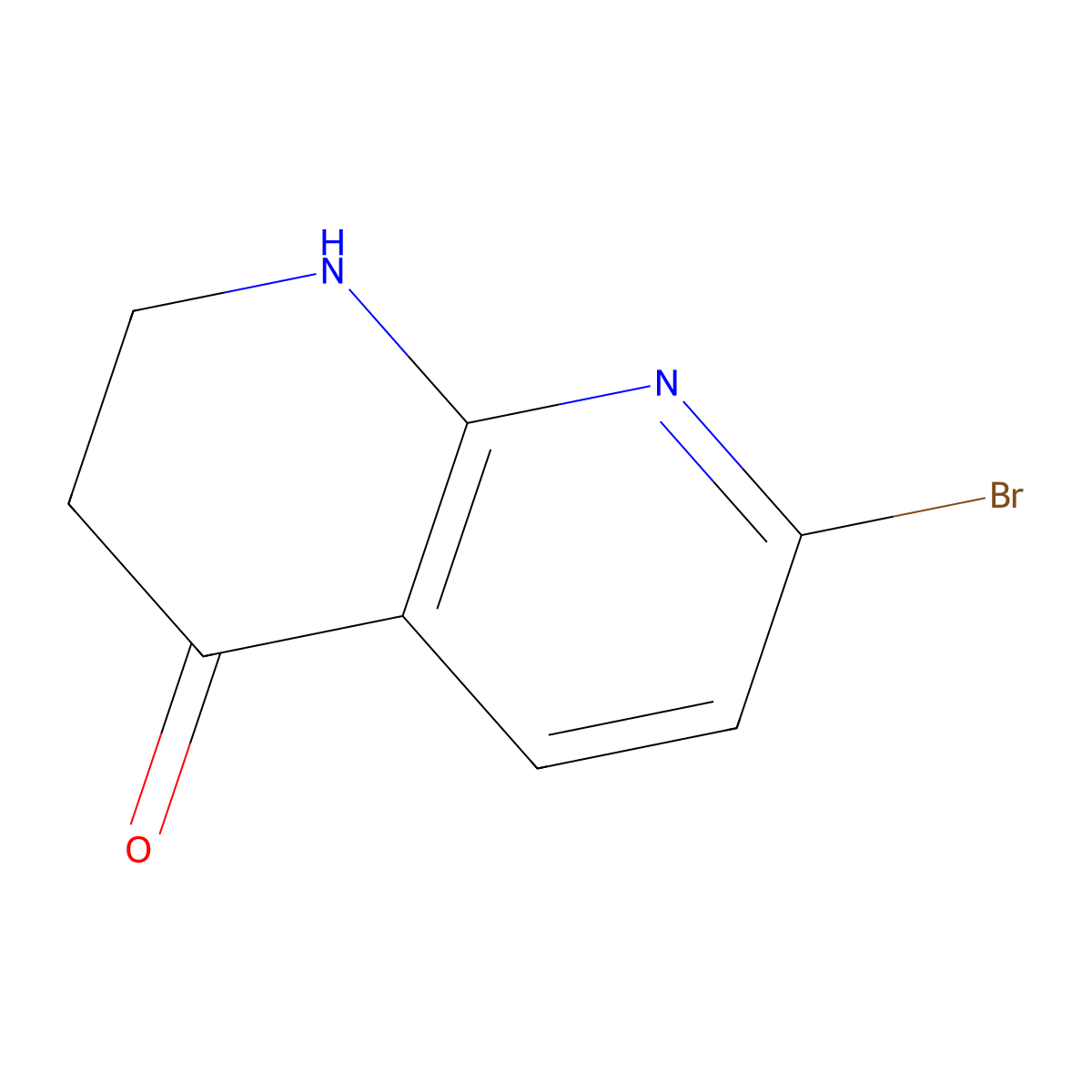 7-Bromo-2,3-dihydro-1,8-naphthyridin-4(1H)-one molecular structure, CAS 64942-87-6