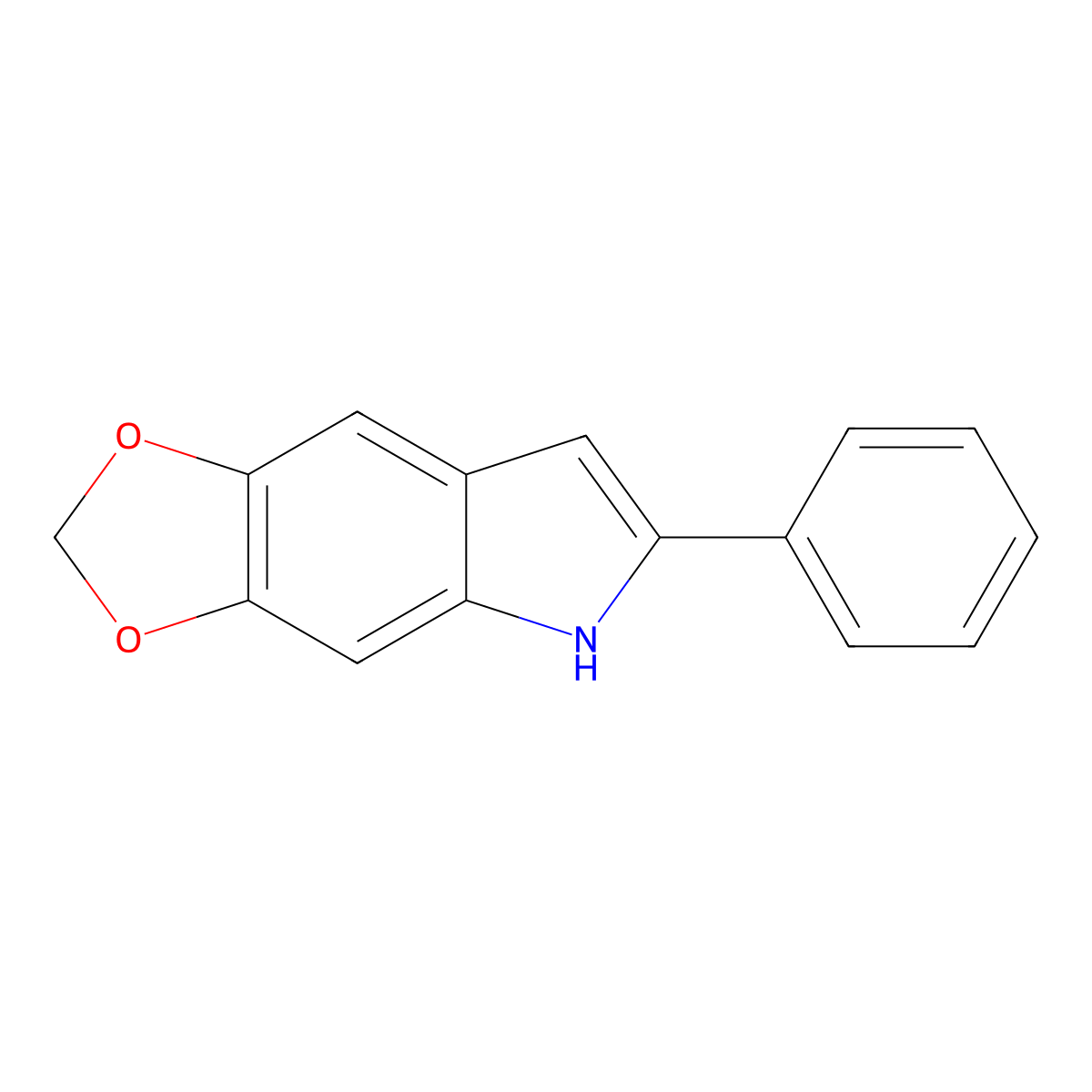 5,6-Methylenedioxy-2-phenylindole molecular structure, CAS 64943-90-4