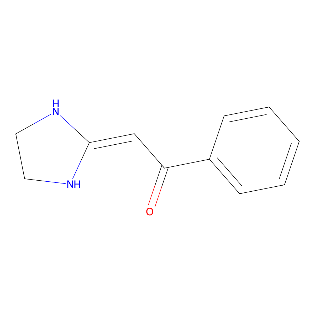 Ethanone, 2-(2-imidazolidinylidene)-1-phenyl- molecular structure, CAS 64944-80-5