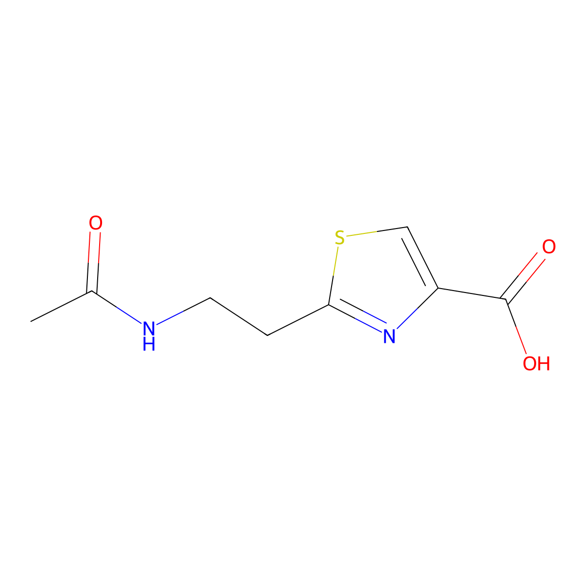 2-(2-Acetamidoethyl)-1,3-thiazole-4-carboxylic acid molecular structure, CAS 64949-88-8