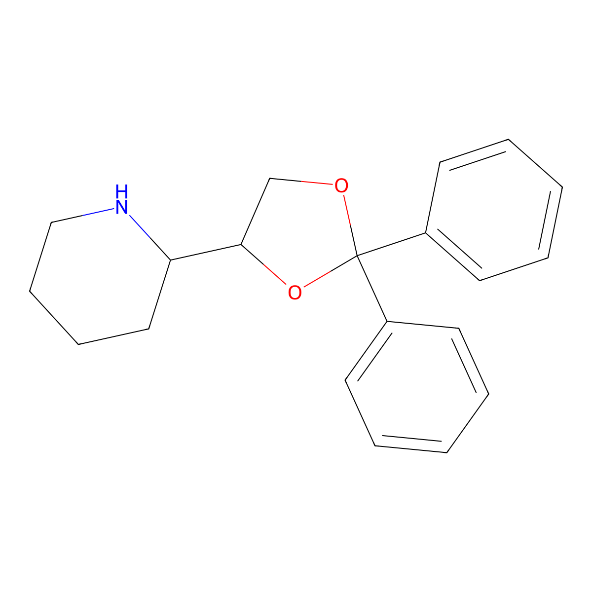 Dioxadrol molecular structure, CAS 6495-46-1