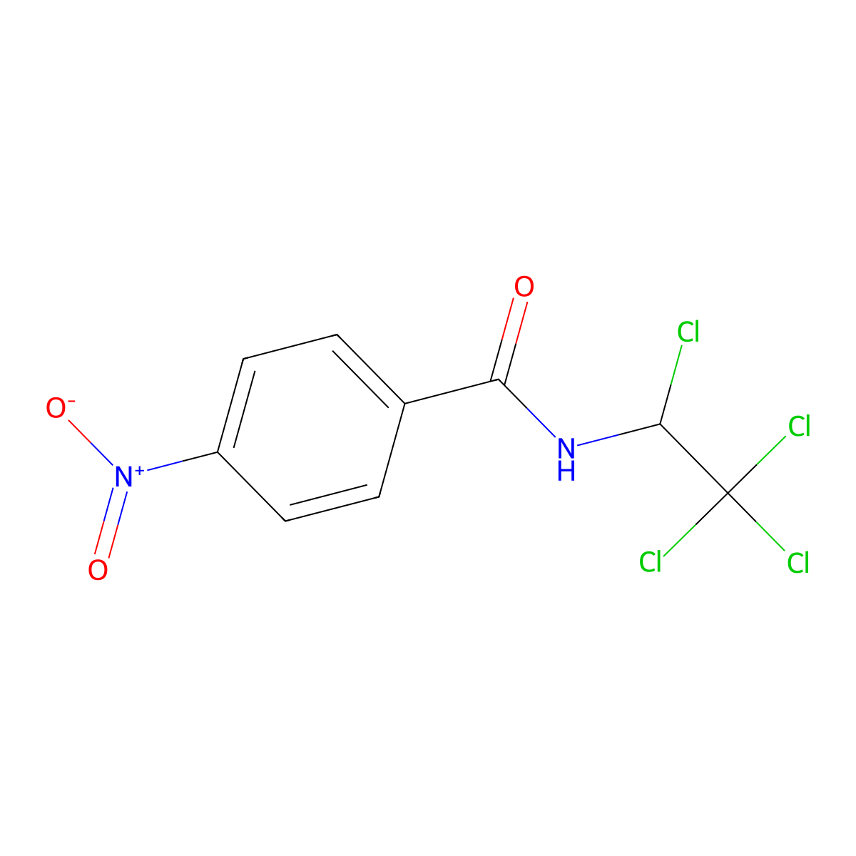 4-nitro-N-(1,2,2,2-tetrachloroethyl)benzamide molecular structure, CAS 64950-20-5