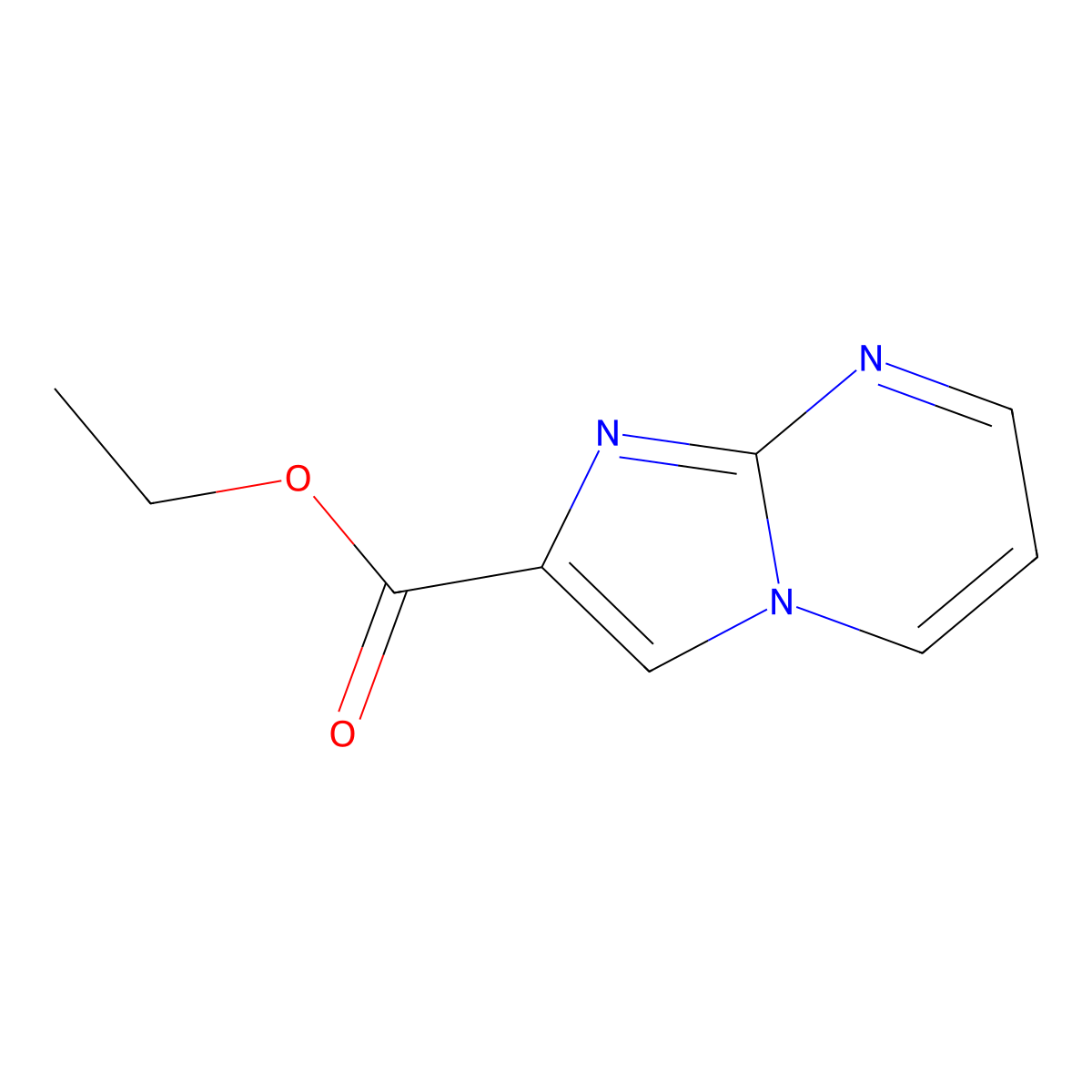 Ethyl imidazo(1,2-a)pyrimidine-2-carboxylate molecular structure, CAS 64951-06-0