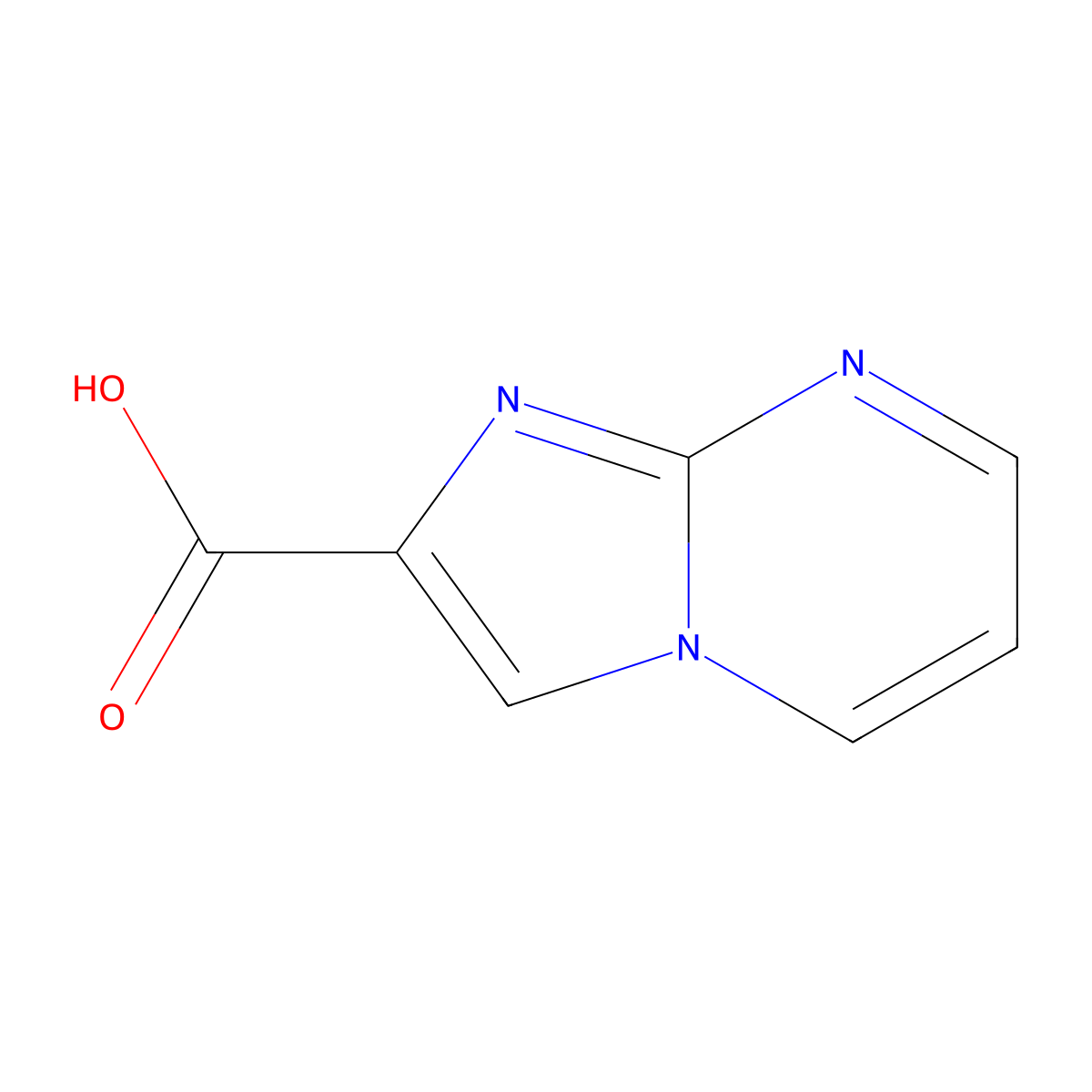 Imidazo(1,2-a)pyrimidine-2-carboxylic acid molecular structure, CAS 64951-10-6