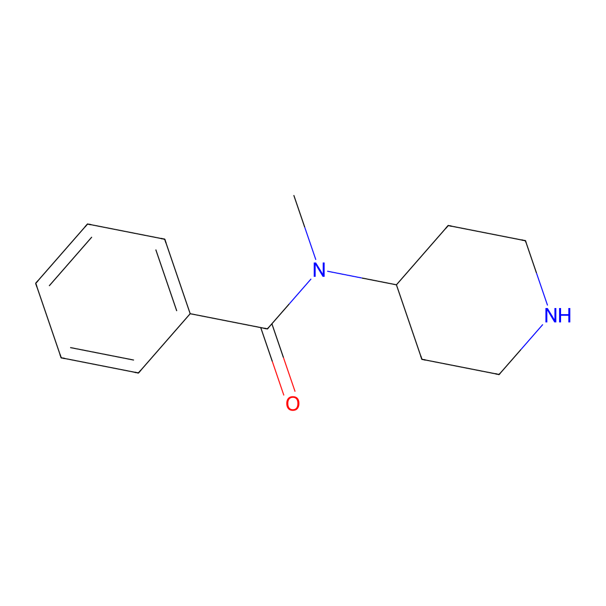 N-Methyl-N-4-piperidinylbenzamide molecular structure, CAS 64951-39-9