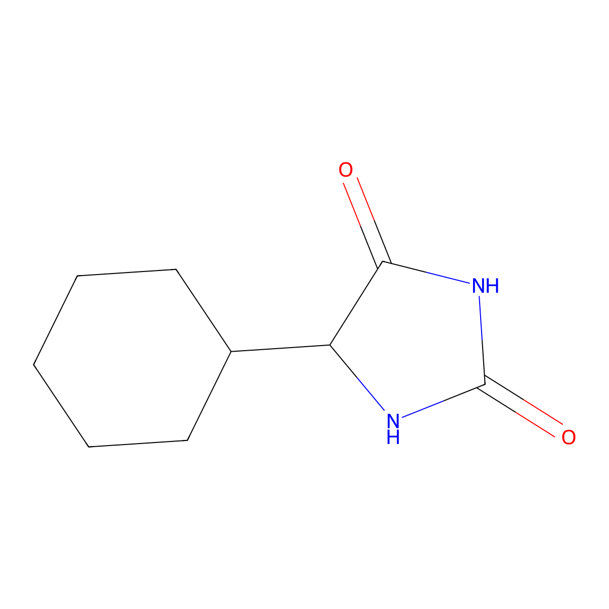 2,4-Imidazolidinedione, 5-cyclohexyl- molecular structure, CAS 64952-07-4