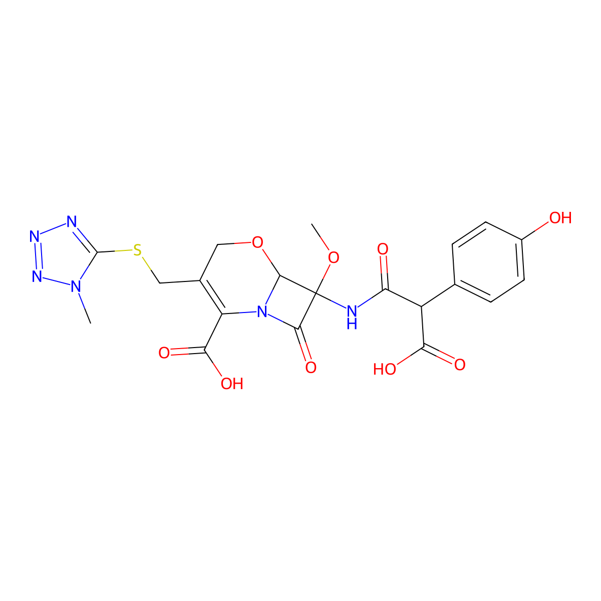 Moxalactam molecular structure, CAS 64952-97-2