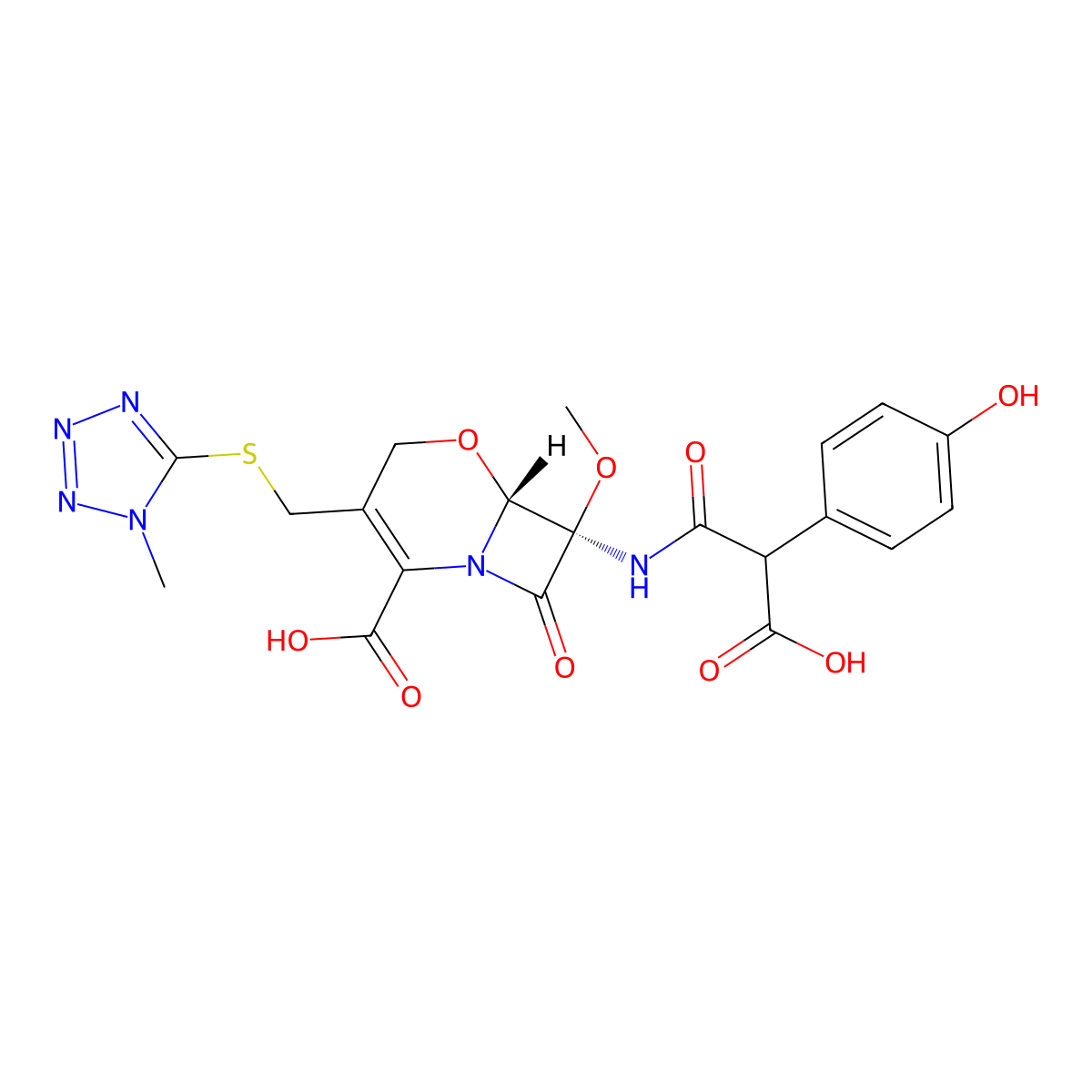 Moxalactam molecular structure, CAS 64952-97-2