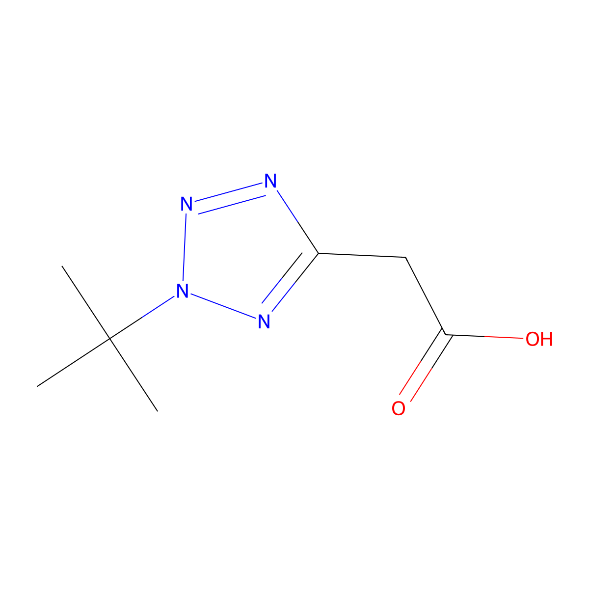 2H-Tetrazole-5-acetic acid, 2-(1,1-dimethylethyl)- molecular structure, CAS 64953-13-5