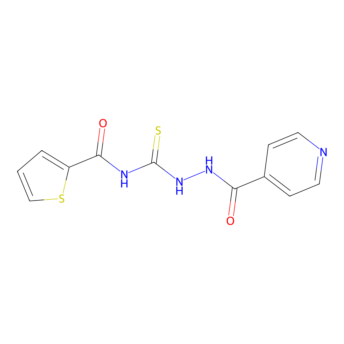 4-Pyridinecarboxylic acid, 2-[[(2-thienylcarbonyl)amino]thioxomethyl]hydrazide molecular structure, CAS 649547-09-1