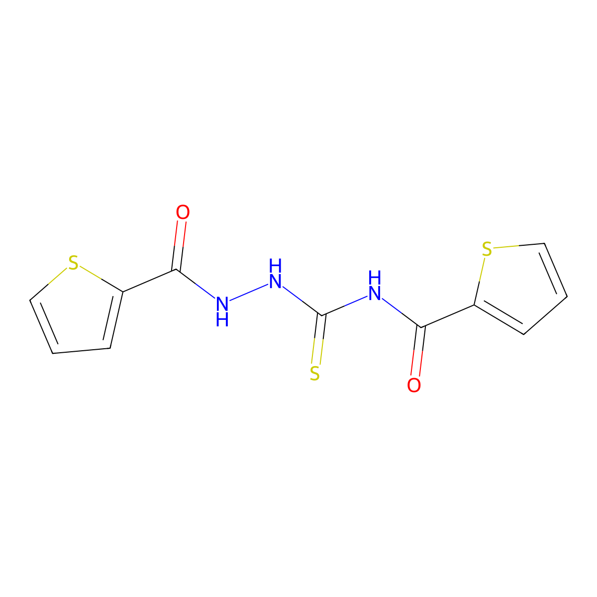 1-(2-Thienylcarbonyl)-4-(2-thienylcarbonyl)thiosemicarbazide molecular structure, CAS 649547-12-6