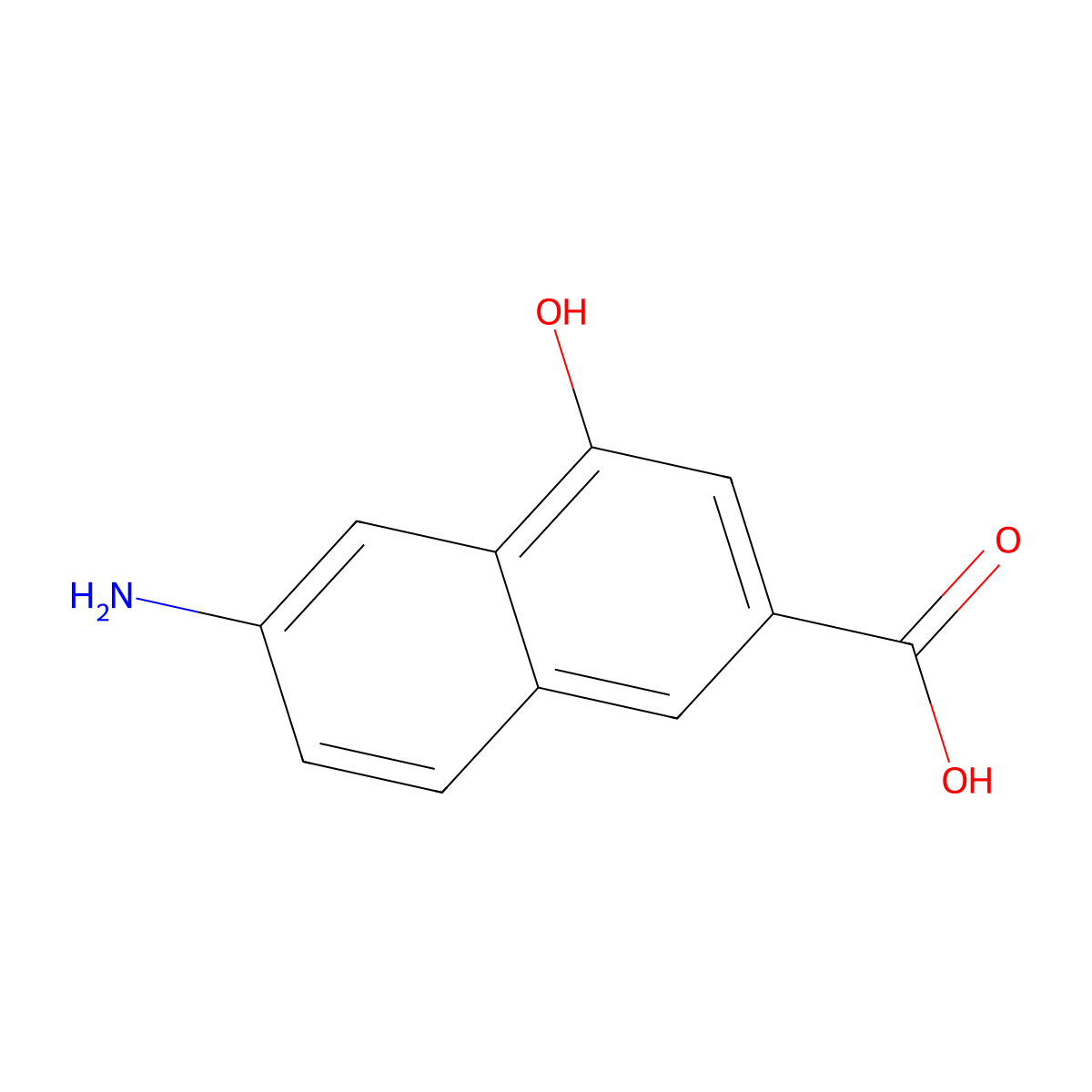 6-Amino-4-hydroxy-2-naphthoic acid molecular structure, CAS 64955-20-0