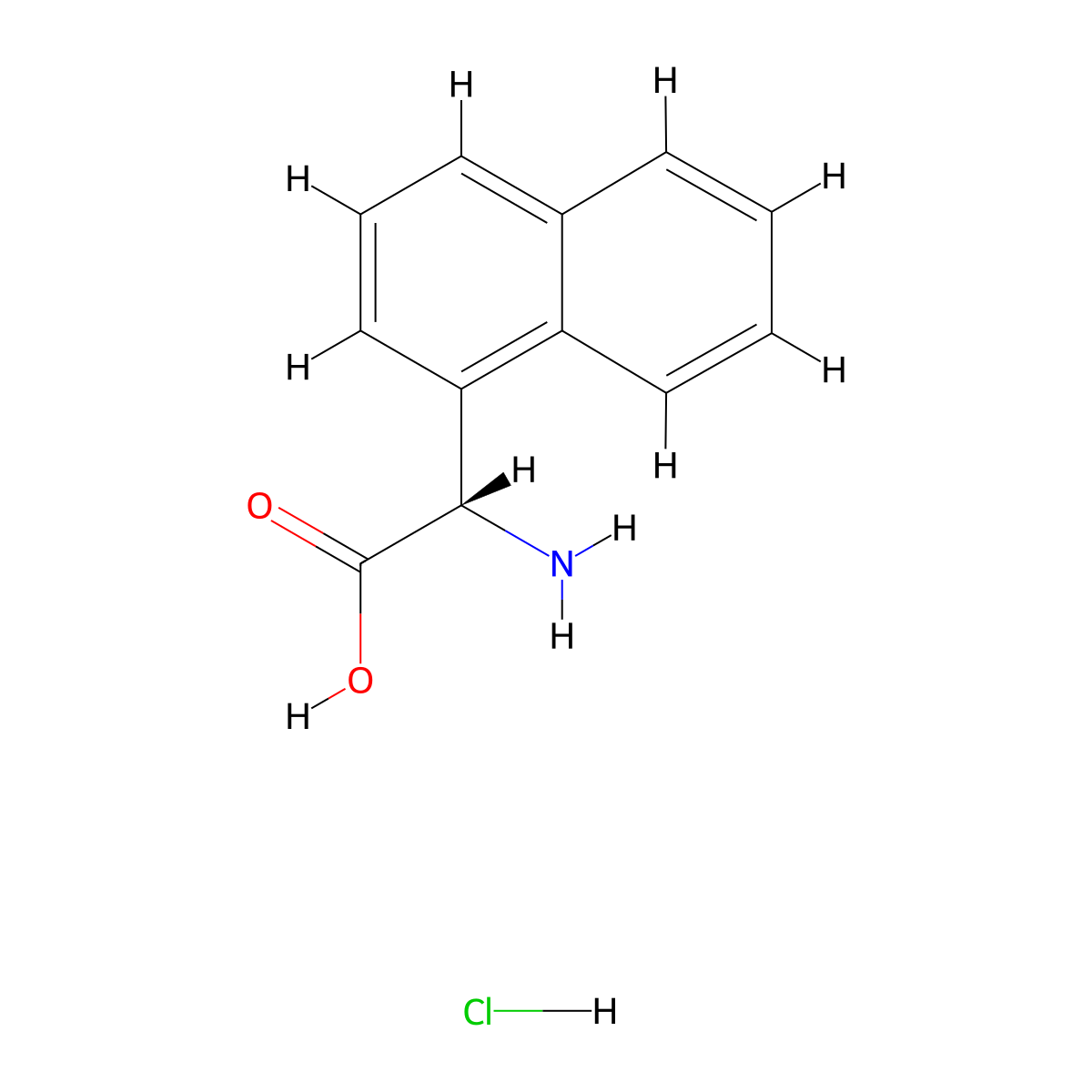 (S)-Amino-naphthalen-1-yl-acetic acid hydrochloride molecular structure, CAS 649554-52-9