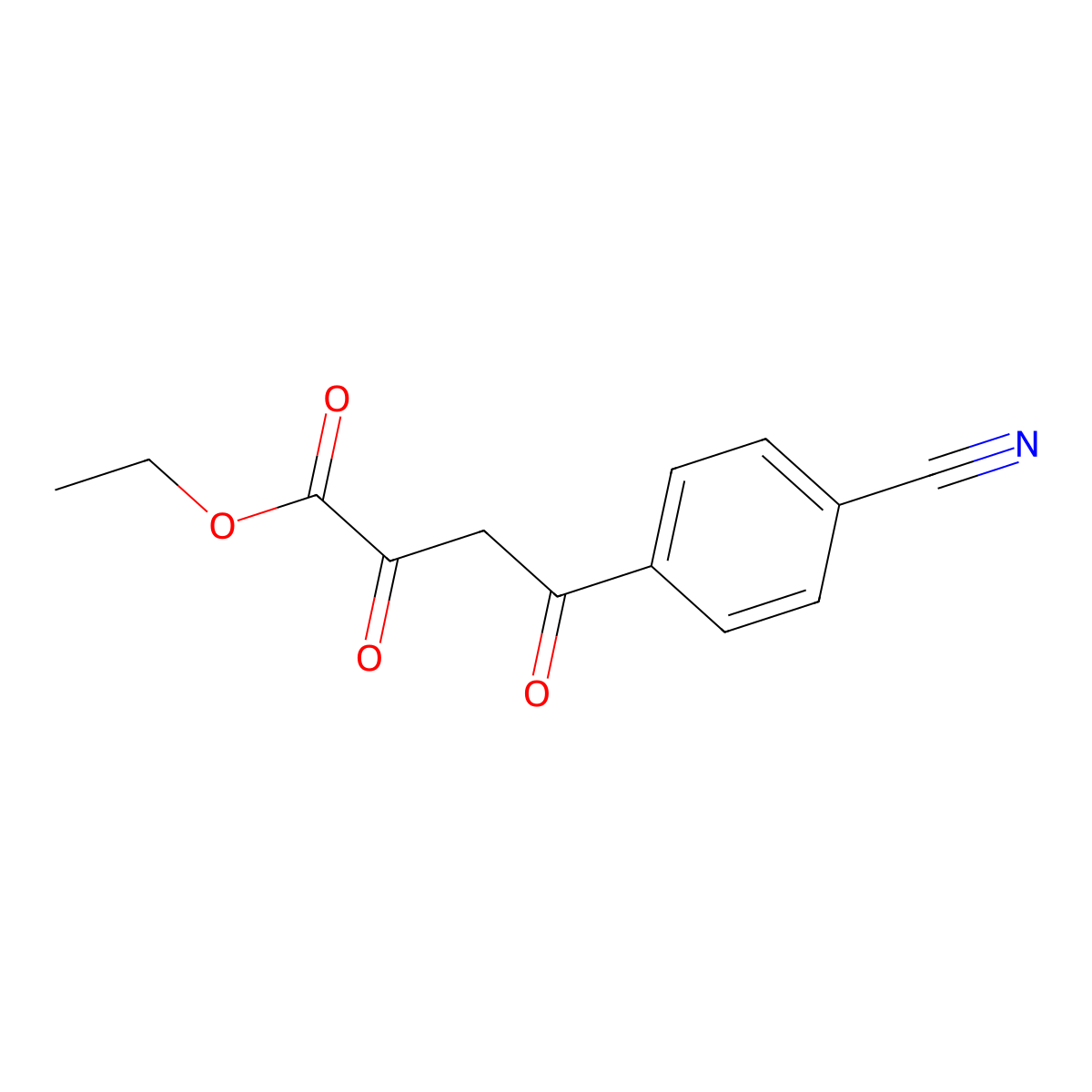 Ethyl 4-(4-cyanophenyl)-2,4-dioxobutanoate molecular structure, CAS 649557-55-1