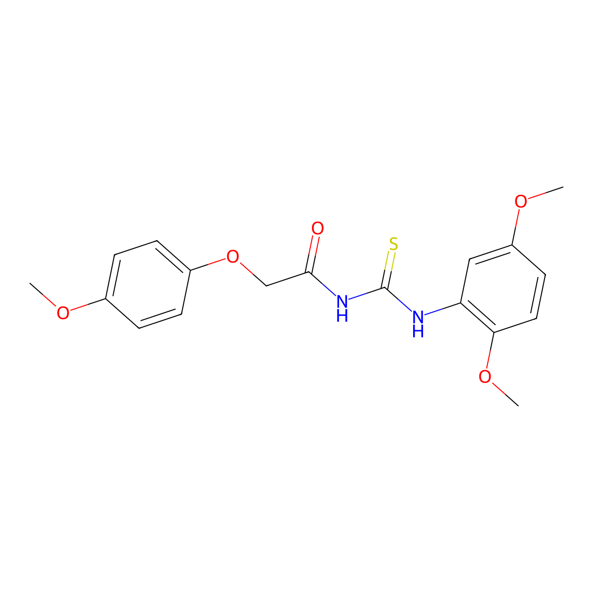 N-[(2,5-dimethoxyphenyl)carbamothioyl]-2-(4-methoxyphenoxy)acetamide molecular structure, CAS 649565-69-5