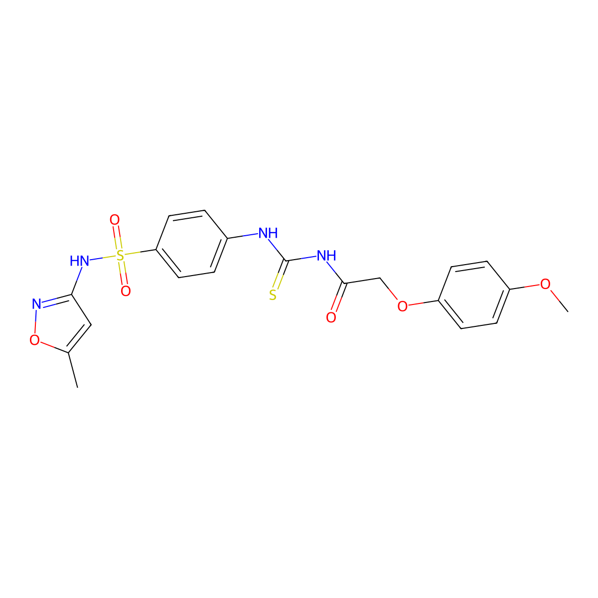 4-[({[(4-methoxyphenoxy)acetyl]amino}carbothioyl)amino]-N-(5-methyl-3-isoxazolyl)benzenesulfonamide molecular structure, CAS 649565-91-3