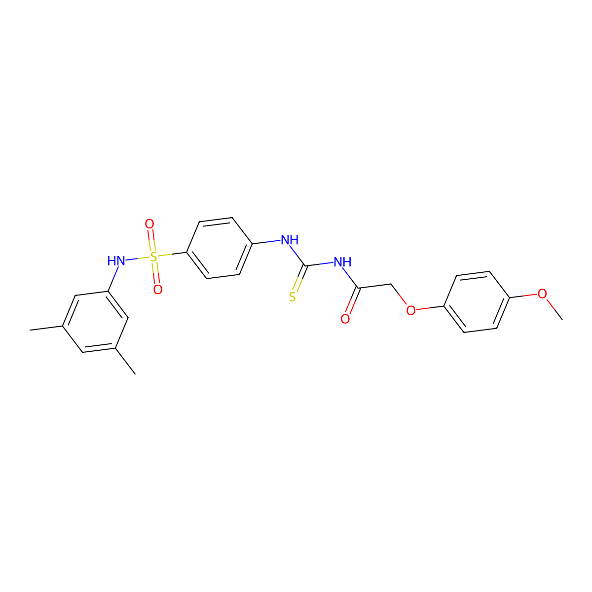 N-[[4-[(3,5-dimethylphenyl)sulfamoyl]phenyl]carbamothioyl]-2-(4-methoxyphenoxy)acetamide molecular structure, CAS 649565-95-7