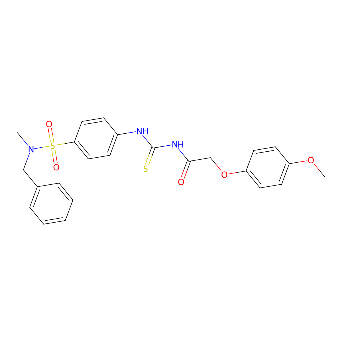 N-[[4-[benzyl(methyl)sulfamoyl]phenyl]carbamothioyl]-2-(4-methoxyphenoxy)acetamide molecular structure, CAS 649565-99-1