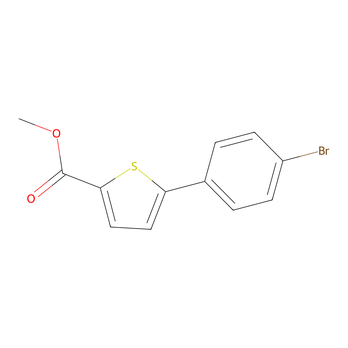 Methyl 5-(4-bromophenyl)thiophene-2-carboxylate molecular structure, CAS 649569-57-3