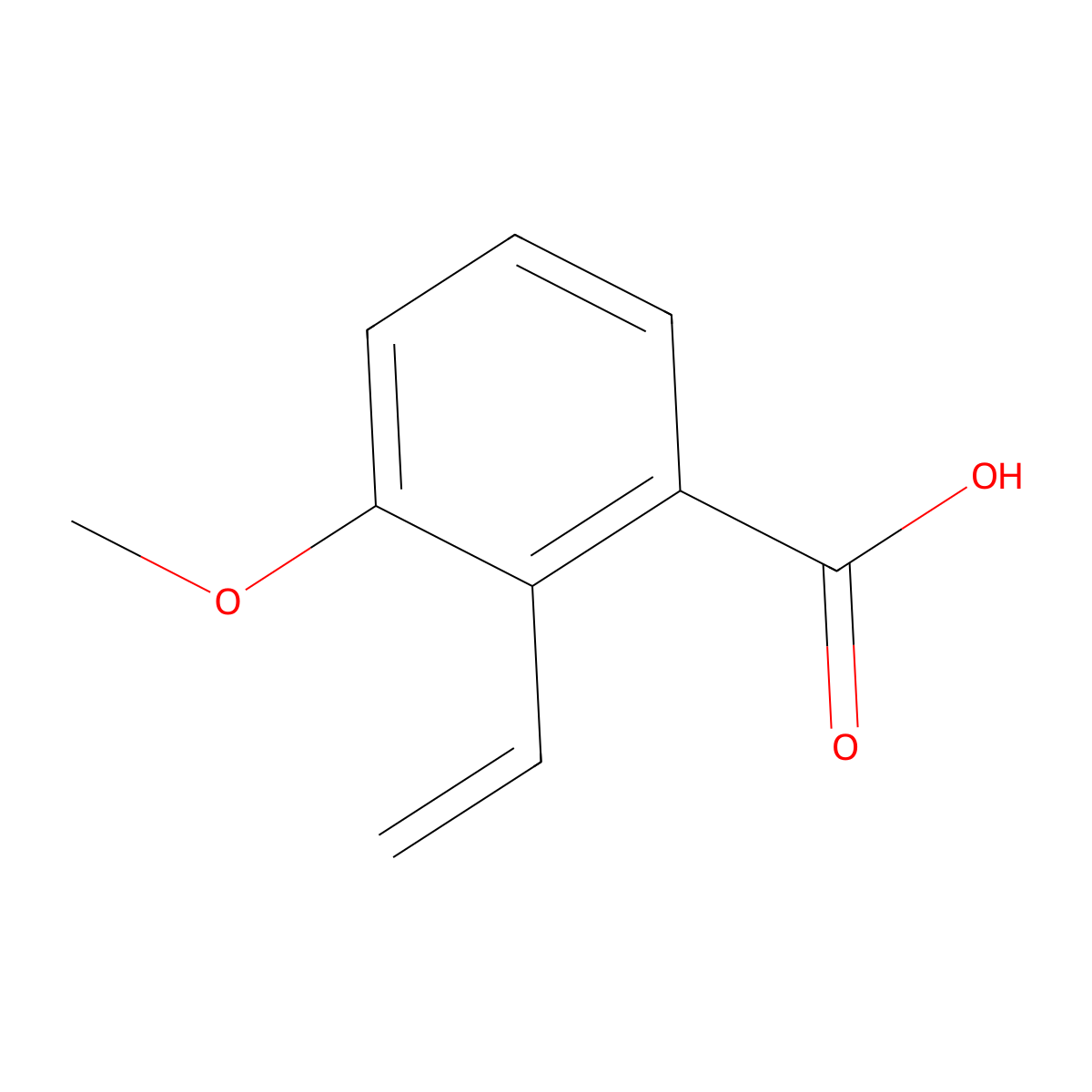 Benzoic acid, 2-ethenyl-3-methoxy- molecular structure, CAS 64957-80-8