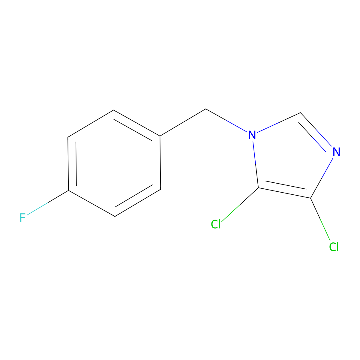 4,5-dichloro-1-(4-fluorobenzyl)-1H-imidazole molecular structure, CAS 649578-75-6