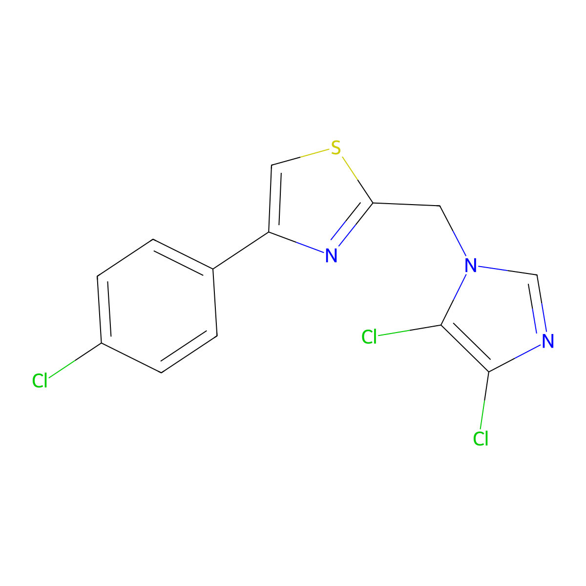 4-(4-Chlorophenyl)-2-[(4,5-dichloroimidazol-1-yl)methyl]-1,3-thiazole molecular structure, CAS 649578-82-5