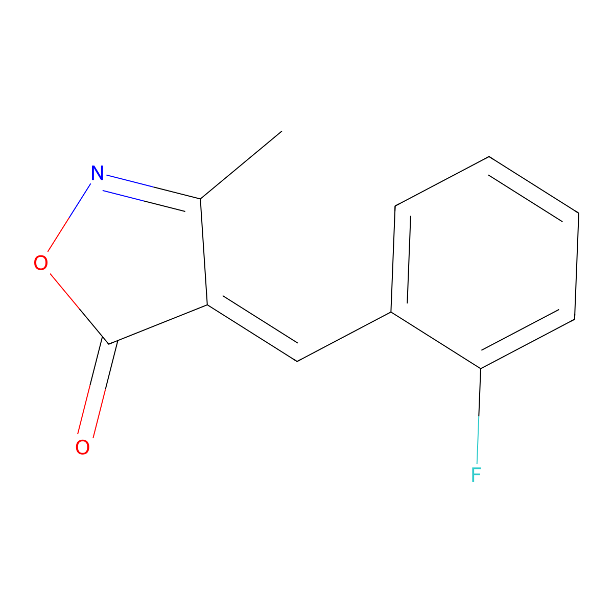 4-[(2-Fluorophenyl)methylidene]-3-methyl-1,2-oxazol-5-one molecular structure, CAS 6496-44-2