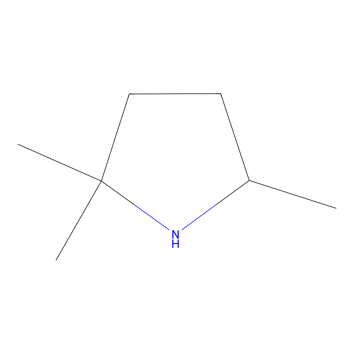 2,2,5-Trimethylpyrrolidine molecular structure, CAS 6496-48-6