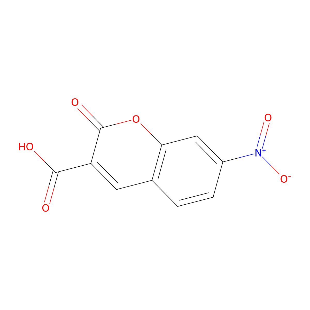 7-nitro-2-oxo-2H-chromene-3-carboxylic acid molecular structure, CAS 64962-93-2