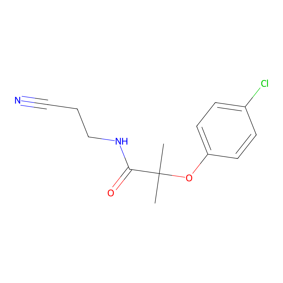 2-(4-Chlorophenoxy)-N-(2-cyanoethyl)-2-methylpropanamide molecular structure, CAS 64965-86-2