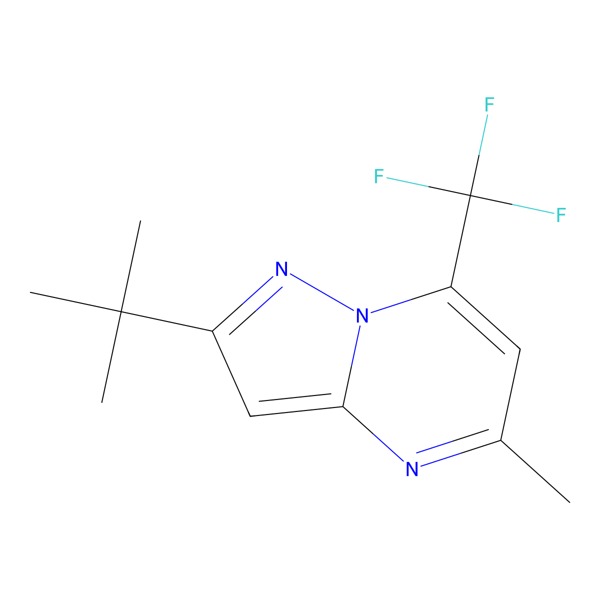 2-(Tert-butyl)-5-methyl-7-(trifluoromethyl)pyrazolo[1,5-a]pyrimidine molecular structure, CAS 649665-15-6