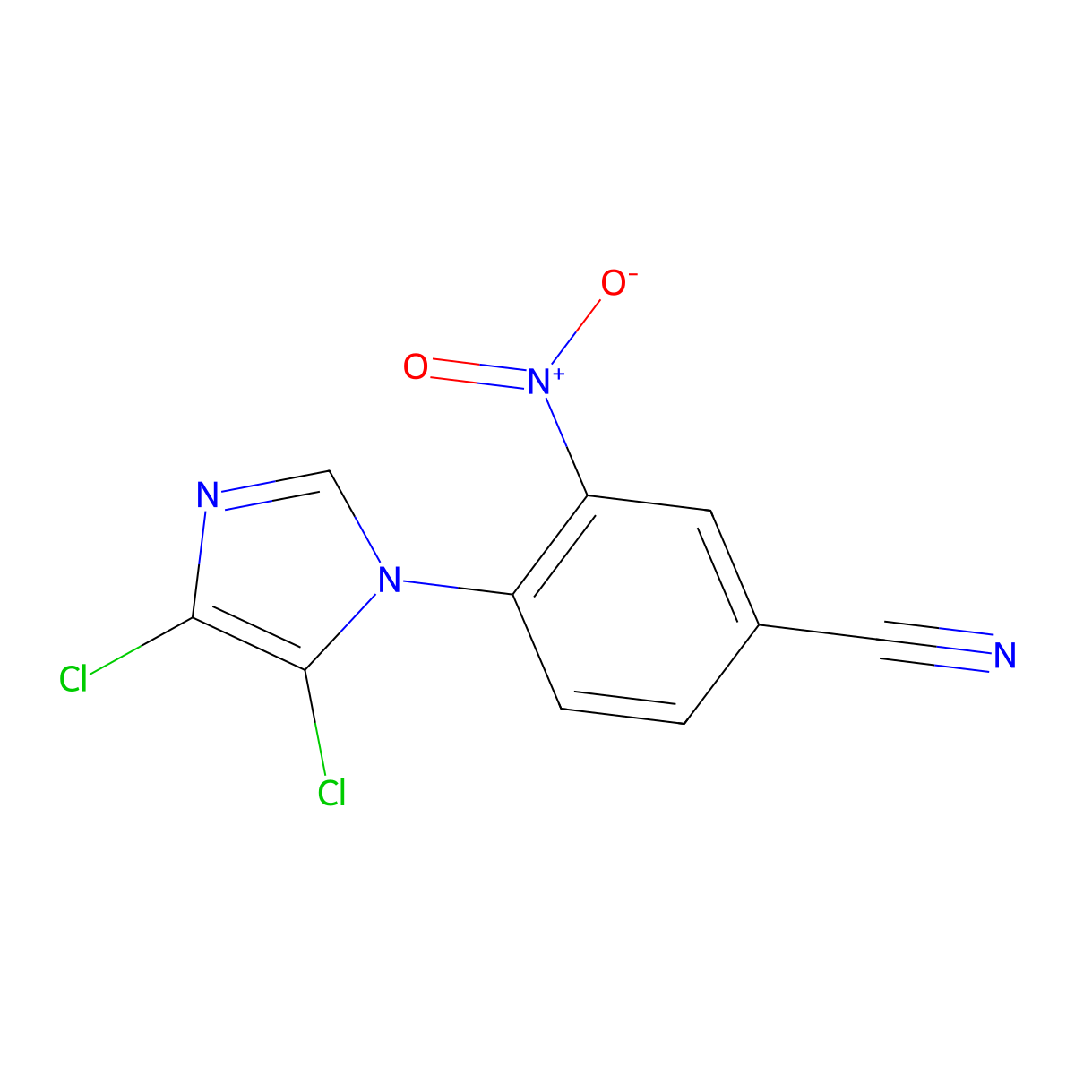 4-(4,5-dichloro-1H-imidazol-1-yl)-3-nitrobenzonitrile molecular structure, CAS 649665-44-1
