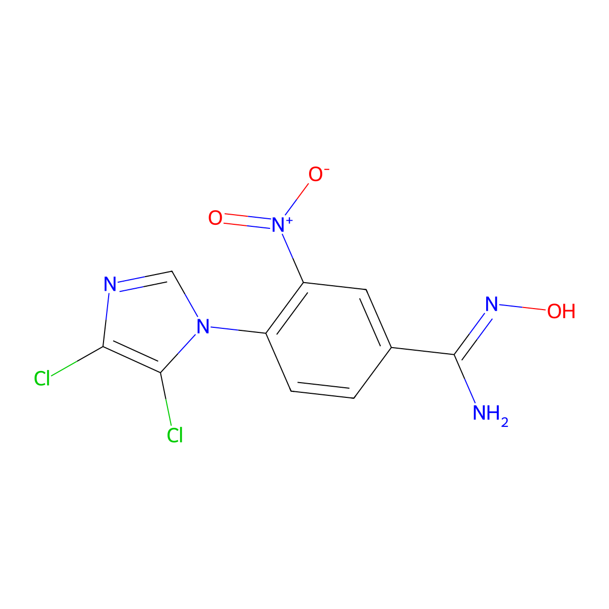 4-(4,5-dichloro-1H-imidazol-1-yl)-N'-hydroxy-3-nitrobenzenecarboximidamide molecular structure, CAS 649665-53-2