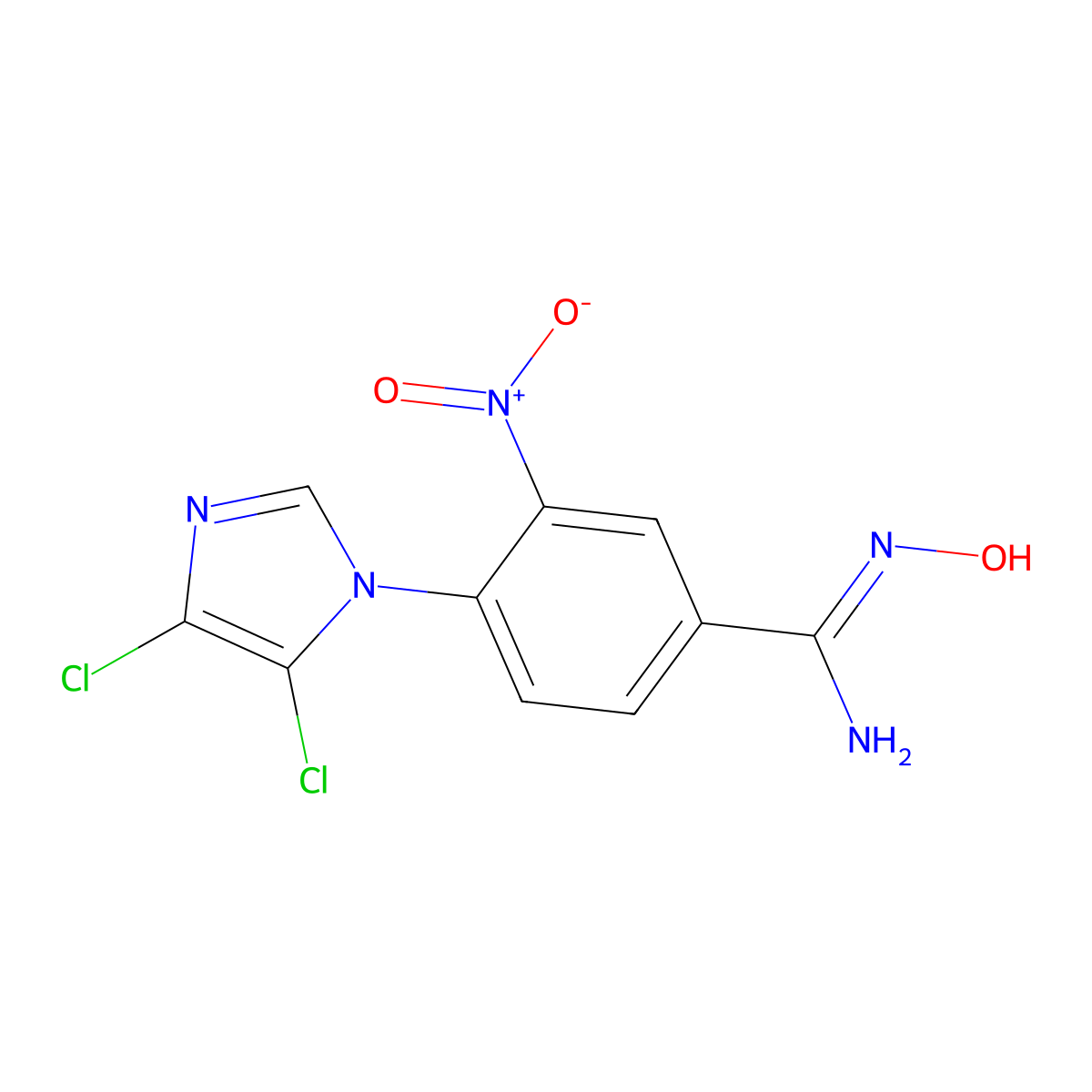 4-(4,5-dichloro-1H-imidazol-1-yl)-N'-hydroxy-3-nitrobenzenecarboximidamide molecular structure, CAS 649665-53-2