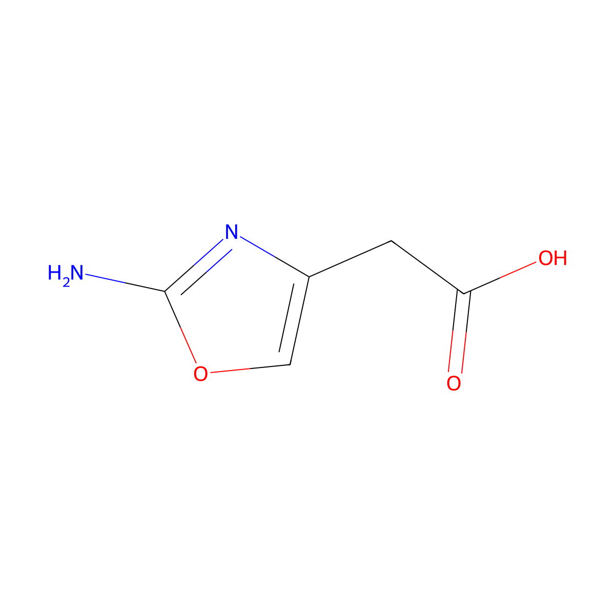 2-(2-Aminooxazol-4-yl)acetic acid molecular structure, CAS 6497-02-5
