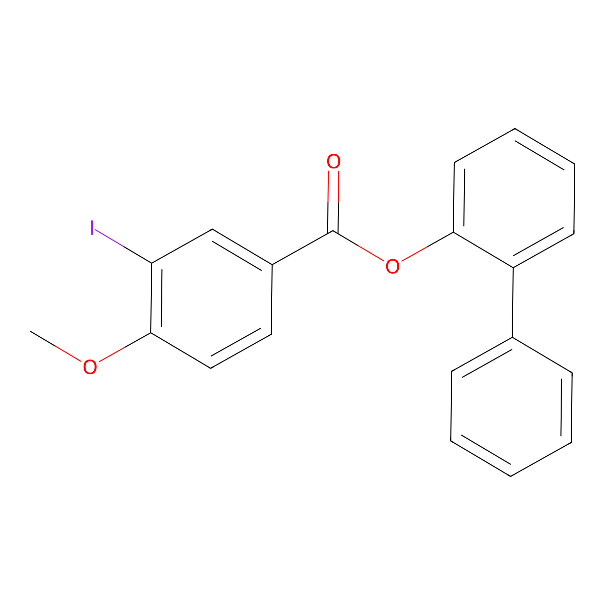 [1,1'-Biphenyl]-2-yl 3-iodo-4-methoxybenzoate molecular structure, CAS 649714-80-7