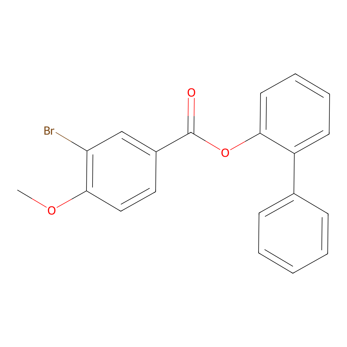 [1,1'-Biphenyl]-2-yl 3-bromo-4-methoxybenzoate molecular structure, CAS 649714-98-7