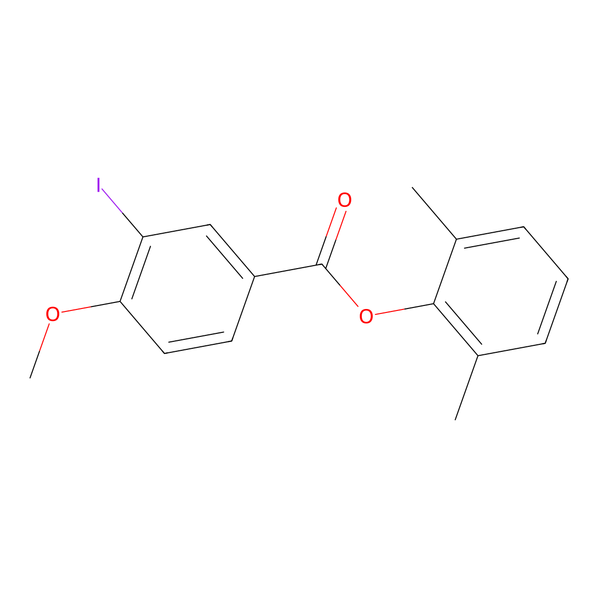 2,6-Dimethylphenyl 3-iodo-4-methoxybenzoate molecular structure, CAS 649718-16-1