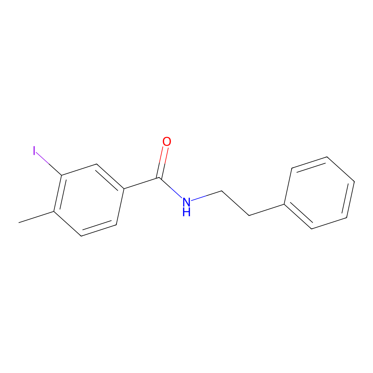 3-iodo-4-methyl-N-(2-phenylethyl)benzamide molecular structure, CAS 649718-72-9