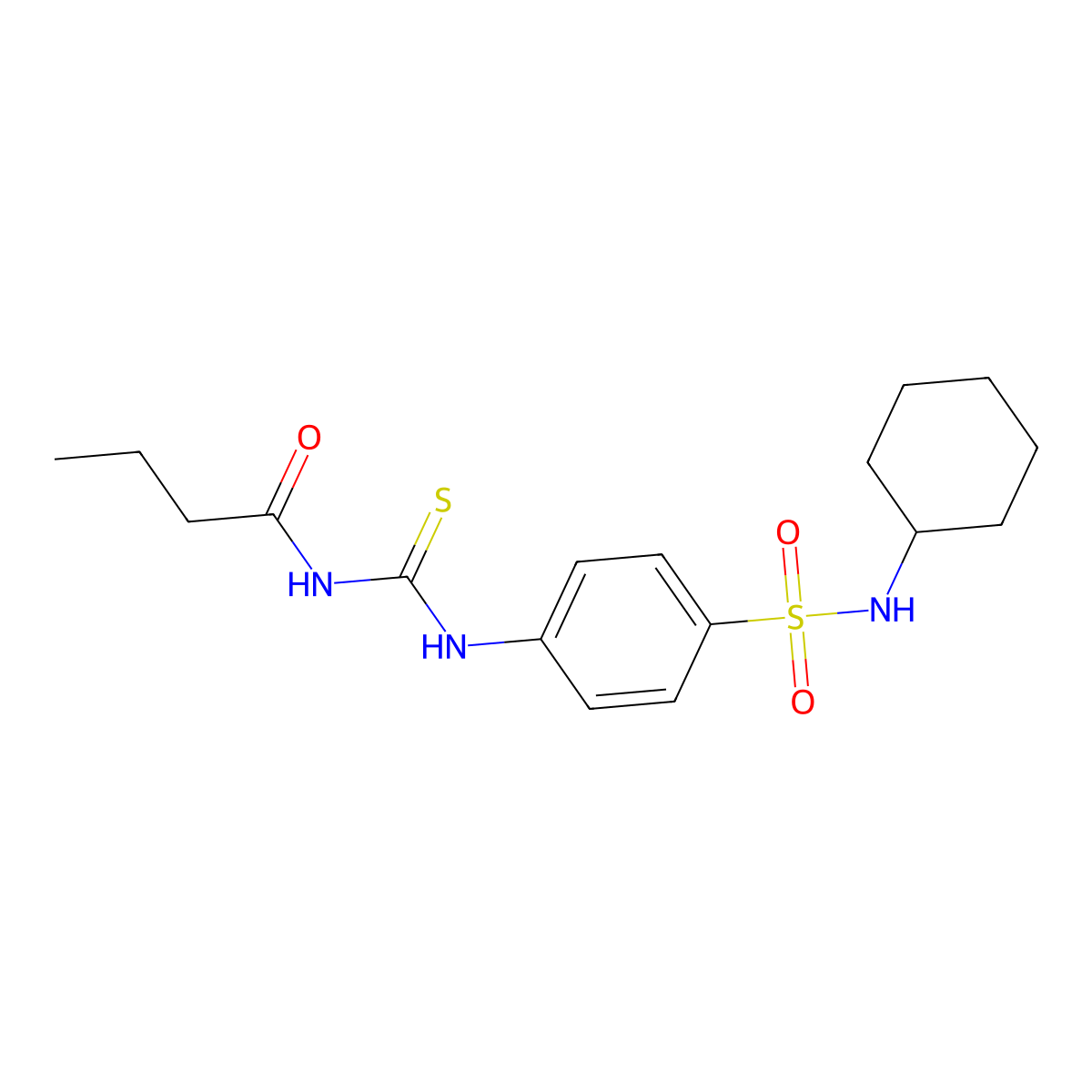 N-[[4-(cyclohexylsulfamoyl)phenyl]carbamothioyl]butanamide molecular structure, CAS 649733-10-8