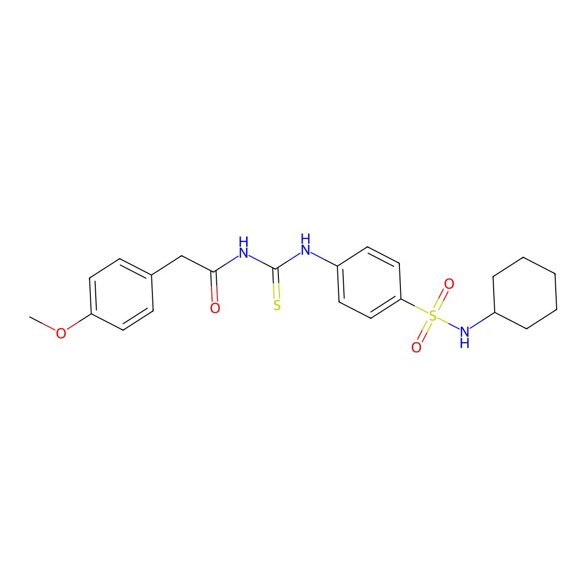 N-[[4-(cyclohexylsulfamoyl)phenyl]carbamothioyl]-2-(4-methoxyphenyl)acetamide molecular structure, CAS 649733-11-9
