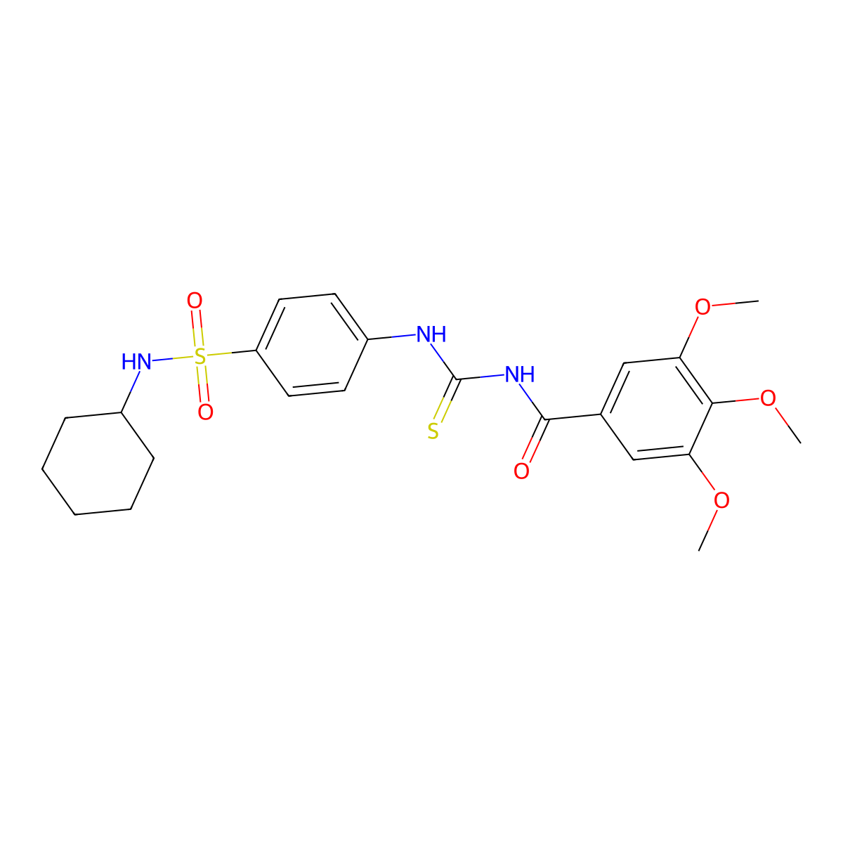 N-[[4-(cyclohexylsulfamoyl)phenyl]carbamothioyl]-3,4,5-trimethoxybenzamide molecular structure, CAS 649733-12-0