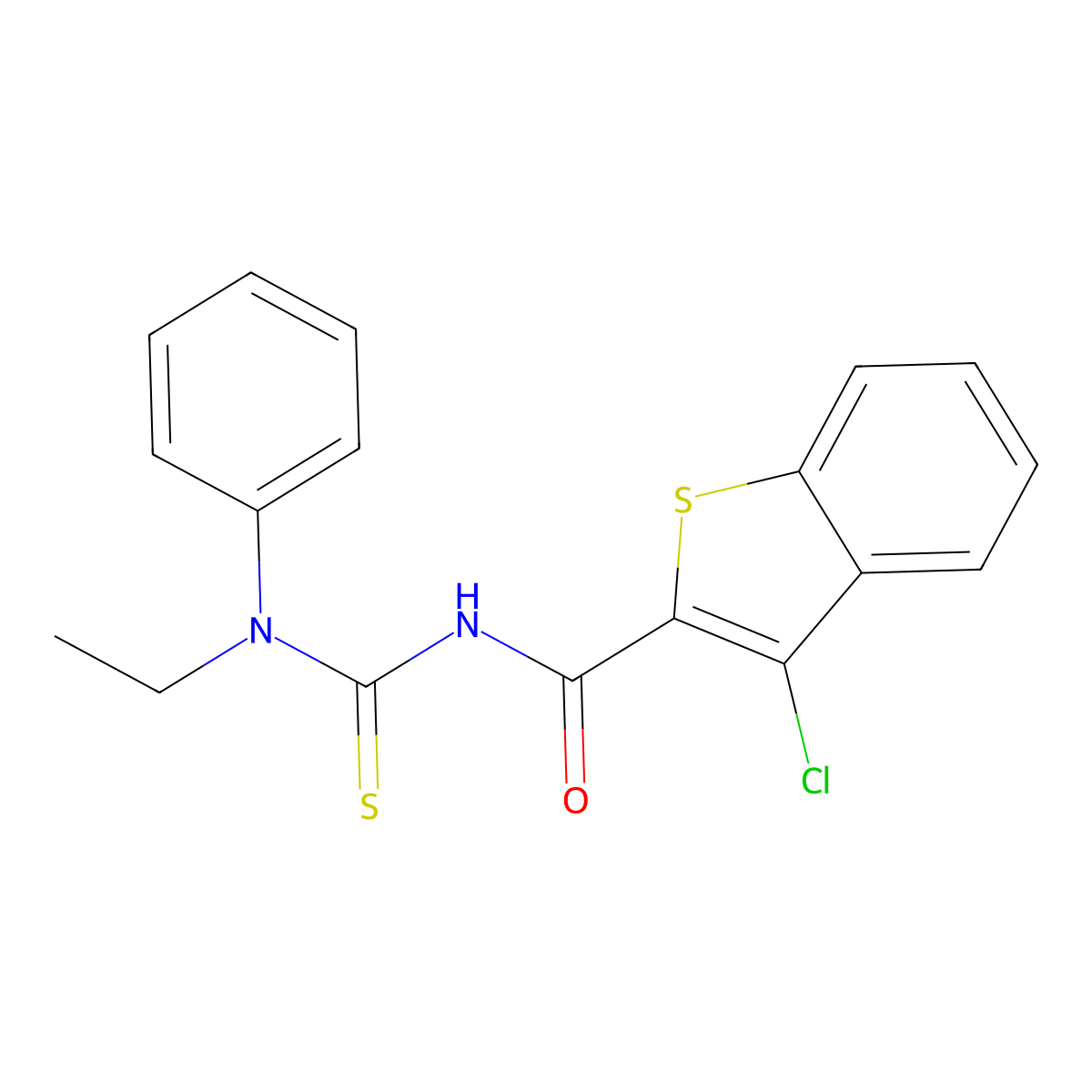 3-chloro-N-[ethyl(phenyl)carbamothioyl]-1-benzothiophene-2-carboxamide molecular structure, CAS 649733-54-0