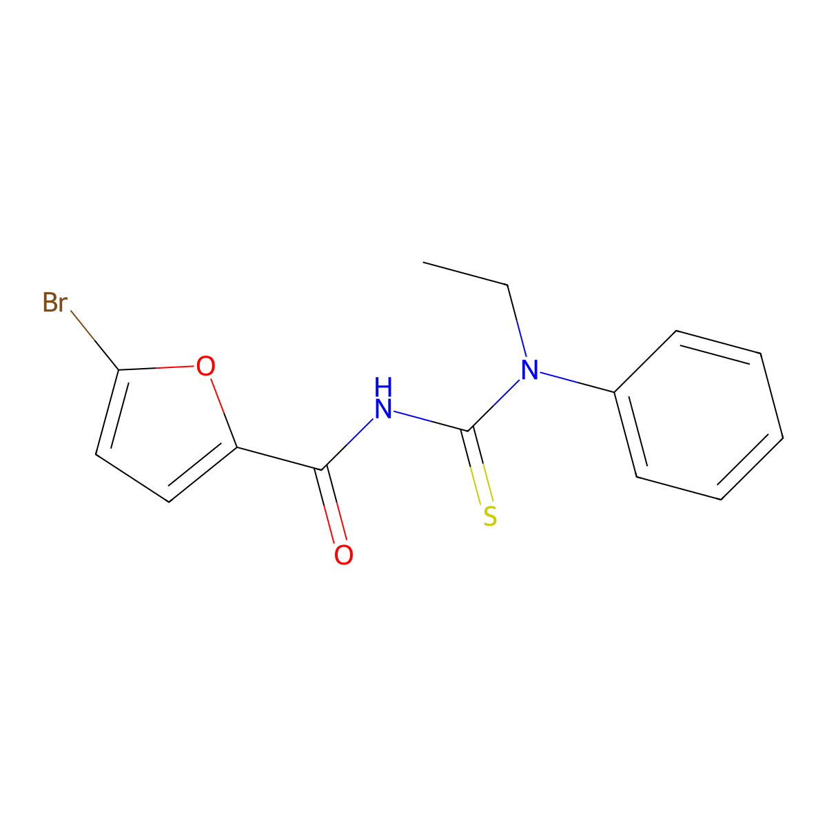 5-bromo-N-[ethyl(phenyl)carbamothioyl]furan-2-carboxamide molecular structure, CAS 649733-70-0