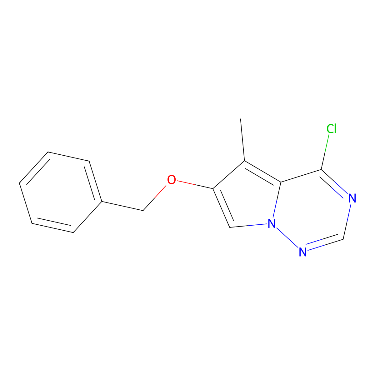 6-Benzyloxy-4-chloro-5-methylpyrrolo[2,1-f][1,2,4]triazine molecular structure, CAS 649736-27-6
