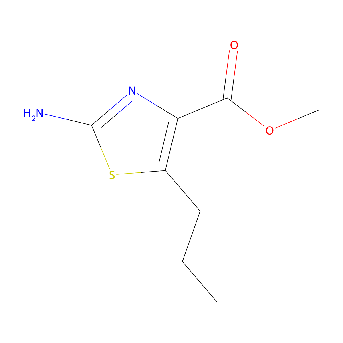 Methyl 2-amino-5-propylthiazole-4-carboxylate molecular structure, CAS 649736-98-1