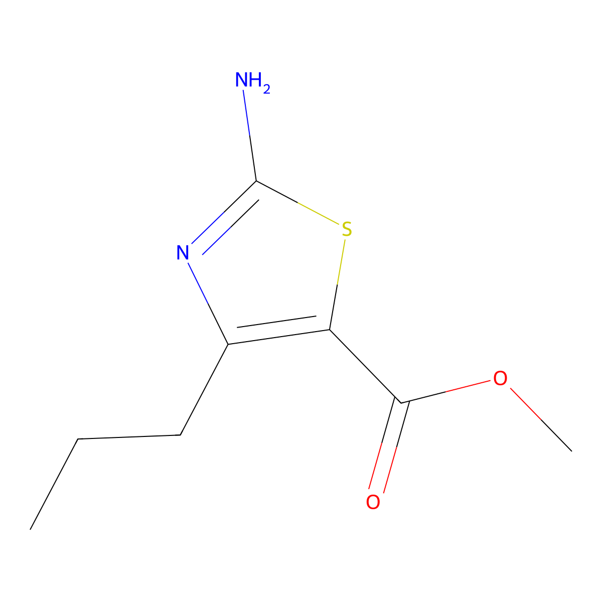 Methyl 2-amino-4-propyl-1,3-thiazole-5-carboxylate molecular structure, CAS 649737-00-8