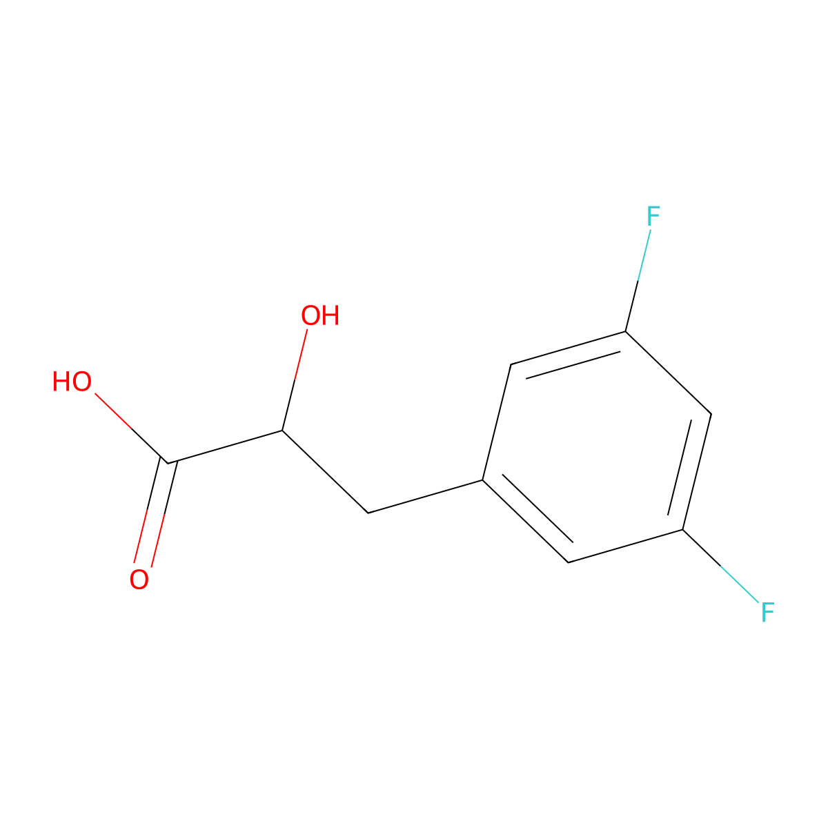 3-(3,5-Difluorophenyl)-2-hydroxypropanoic acid molecular structure, CAS 649737-36-0