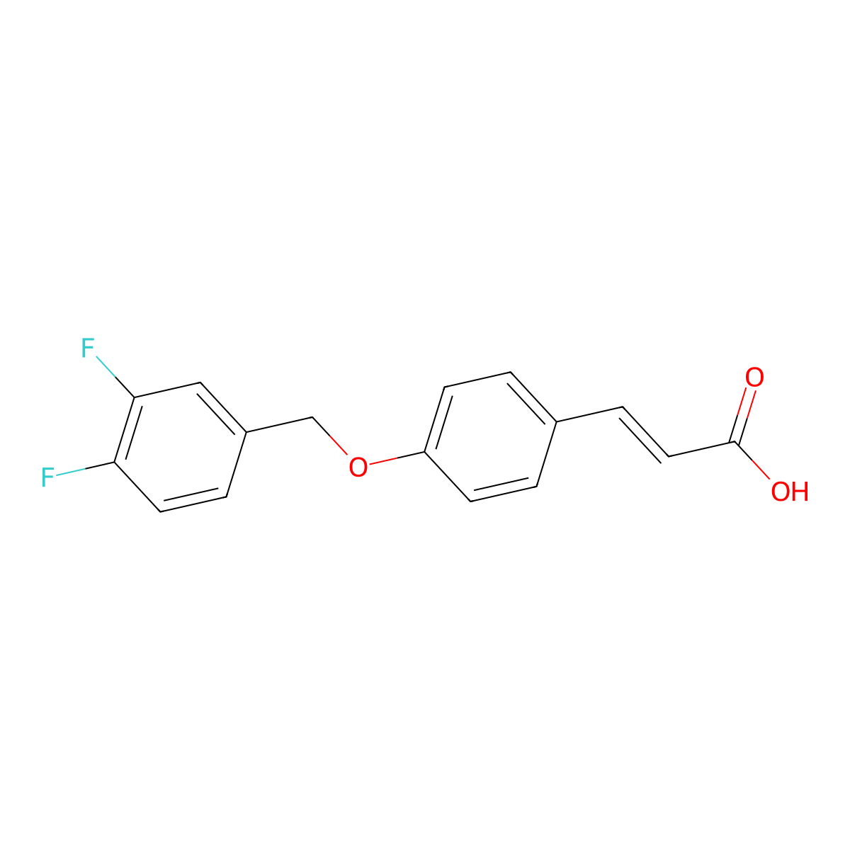 3-[4-[(3,4-Difluorophenyl)methoxy]phenyl]prop-2-enoic acid molecular structure, CAS 649740-48-7