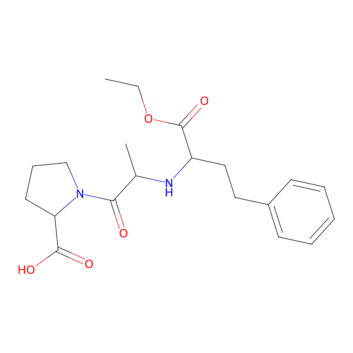 N-[(2S)-1-Ethoxy-1-oxo-4-phenylbutan-2-yl]-L-alanyl-D-proline molecular structure, CAS 649756-01-4